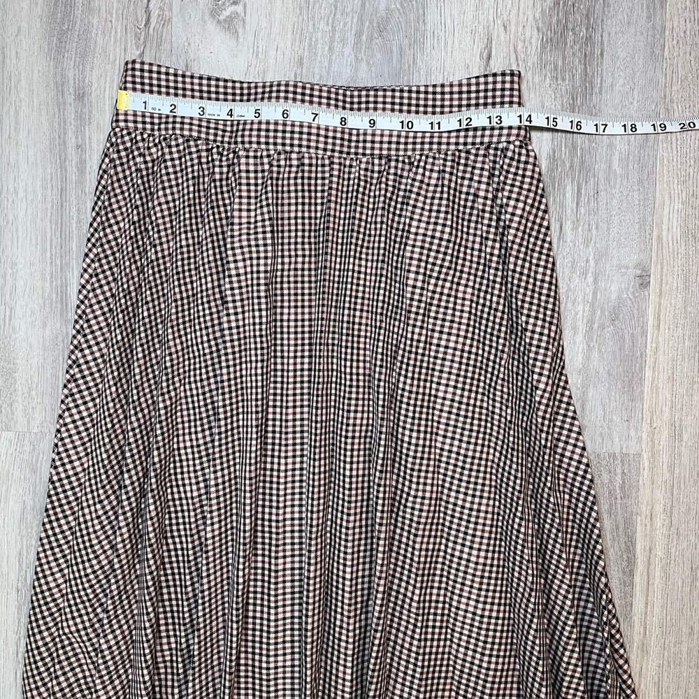 Scotch‎ & Soda Brown and Black Checkered Midi Skirt Size Small - Picture 7 of 12